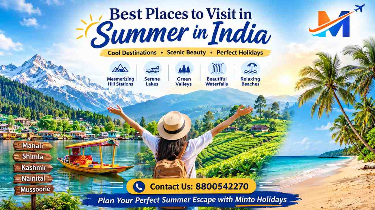 Best places to visit in summer in India travel destinations banner