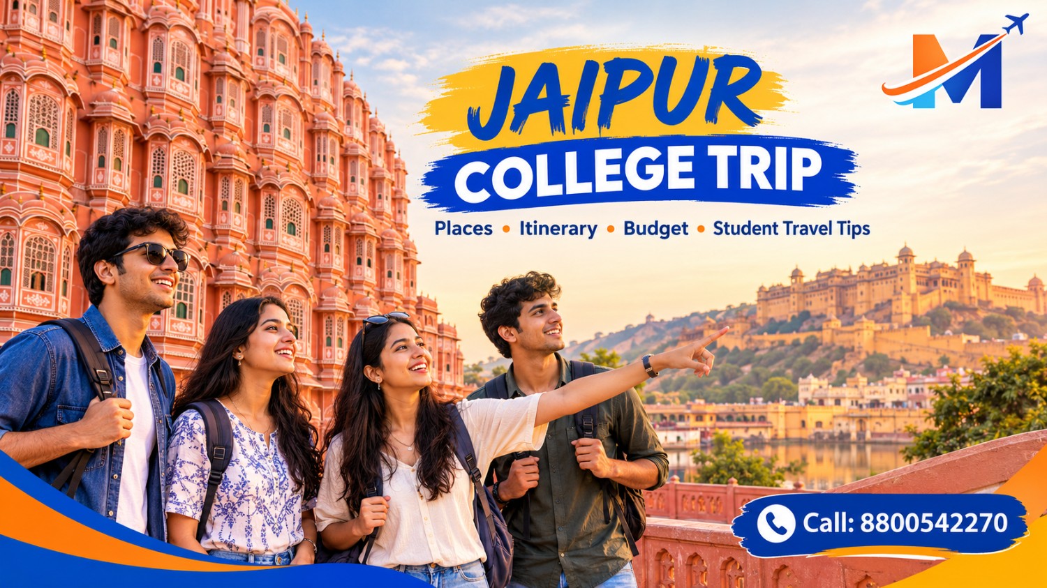 College students exploring Jaipur's historic forts, colourful streets and royal architecture on an educational group trip